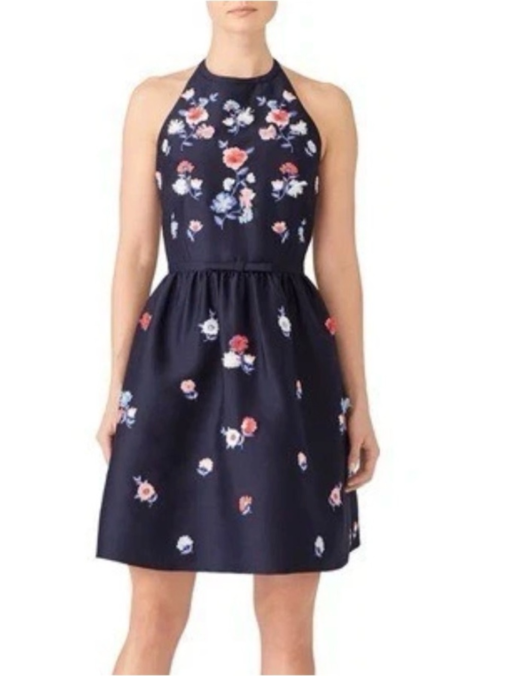 kate spade Navy embroidery Floral Halter Dress size 2